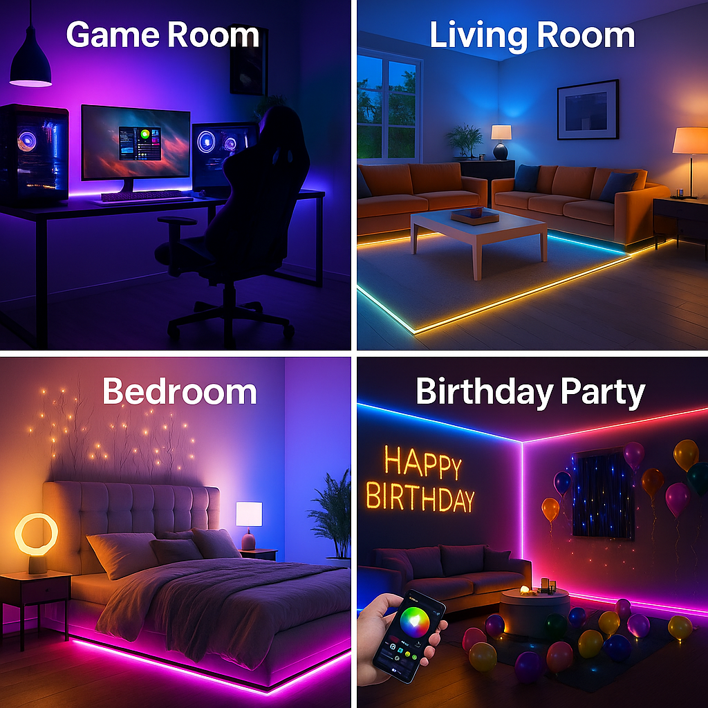 Neon Rope Light for Bedroom, Living Room, Gaming Setup, TikTok Room Decor RGB LED Strip