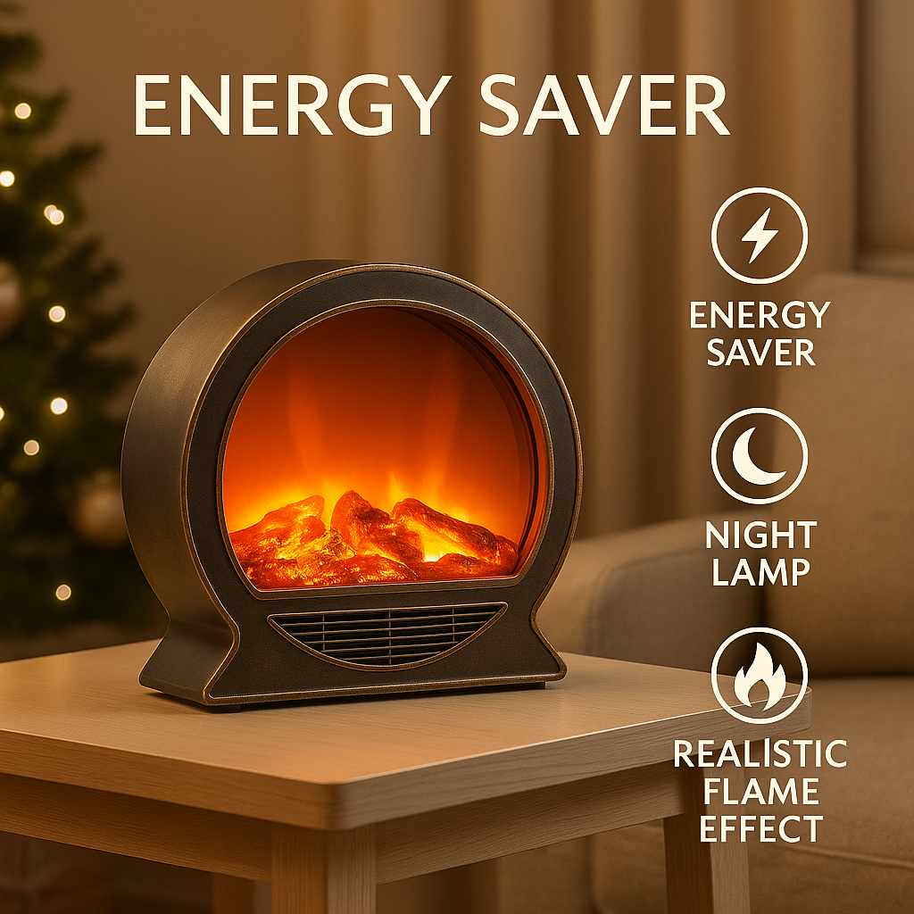 Mini Electric Fireplace Night Lamp UAE | Realistic Flame Effect