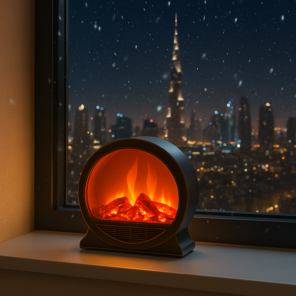 Mini Electric Fireplace Night Lamp UAE | Realistic Flame Effect
