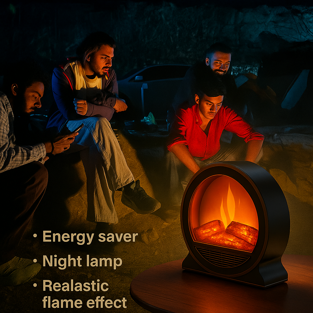 Mini Electric Fireplace Night Lamp UAE | Realistic Flame Effect