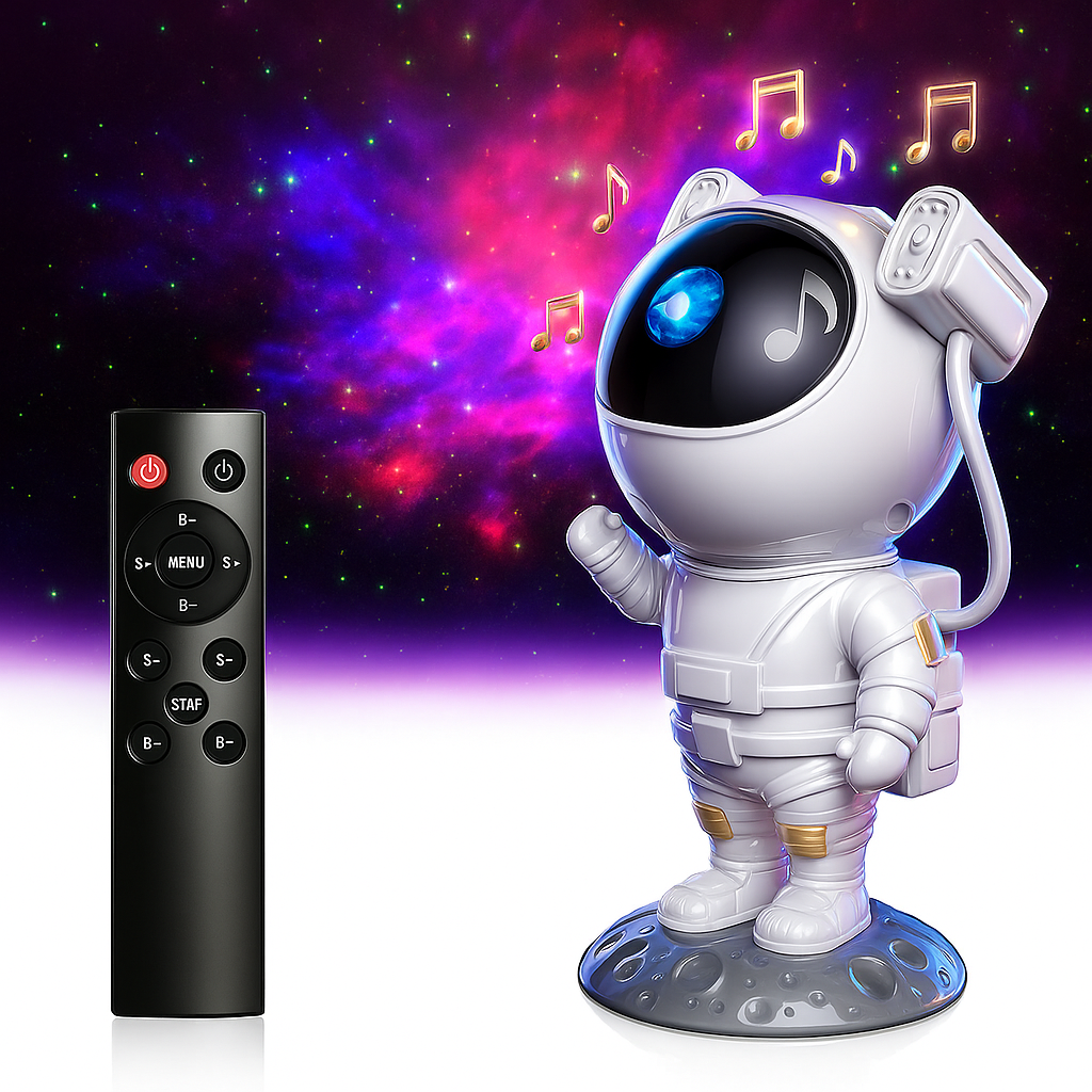 Astronaut Galaxy Star Projector | Nebula Night Light with Remote & Bluetooth for Bedroom, Gaming Setup & Kids Room