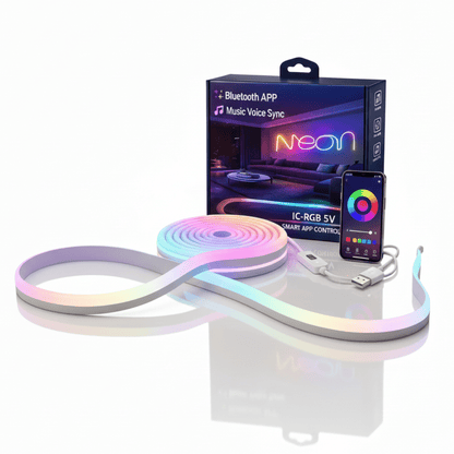 Smart RGB Neon Rope Light 5M – USB Connected LED Strip for Home - euro4buy